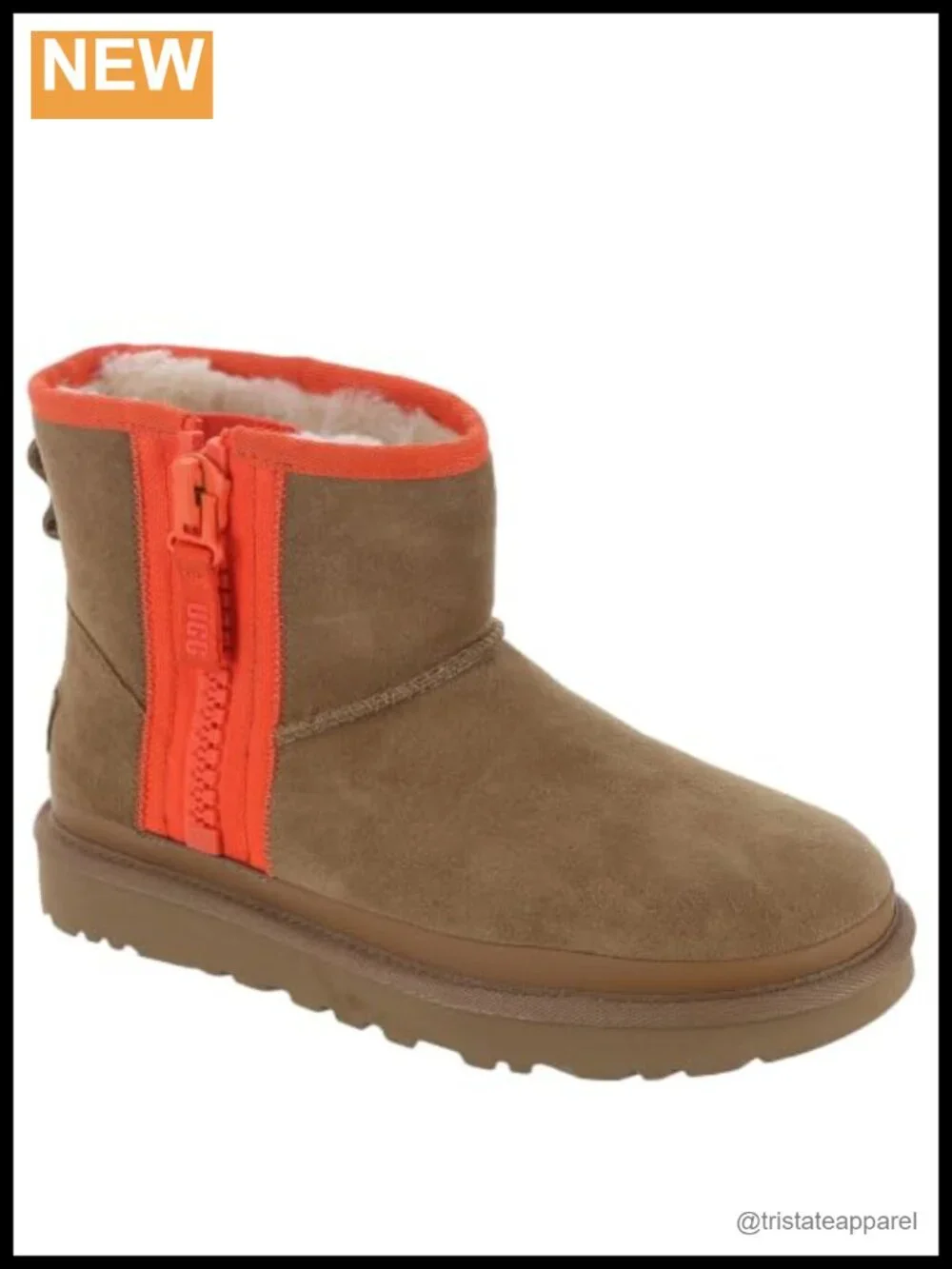 Suede Ankle Booties with Zipper, Wool Lining, EVA Sole